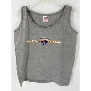Anvil All Girl All Game Basketball Tank Top Women's‎ Medium Gray Cotton Blend